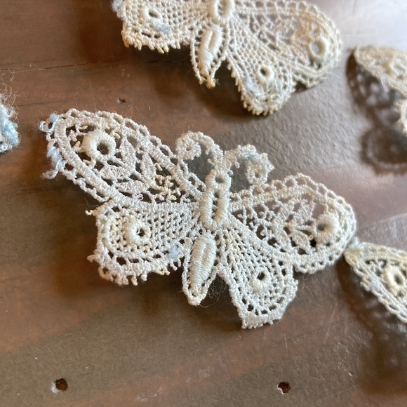 7 Gorgeous European butterfly eyelash trim baby blue appliqués. - Picture 3 of 7